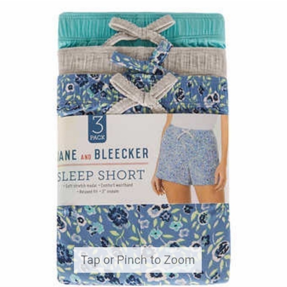 New-3pc Pack Jane And Bleecker, Super Soft, Drawstring, Relax Sleeper Shorts Set